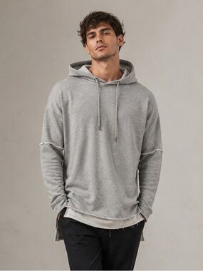 Publish Gray Oversized Raw Hem Hoodie Sweatshirt Size M